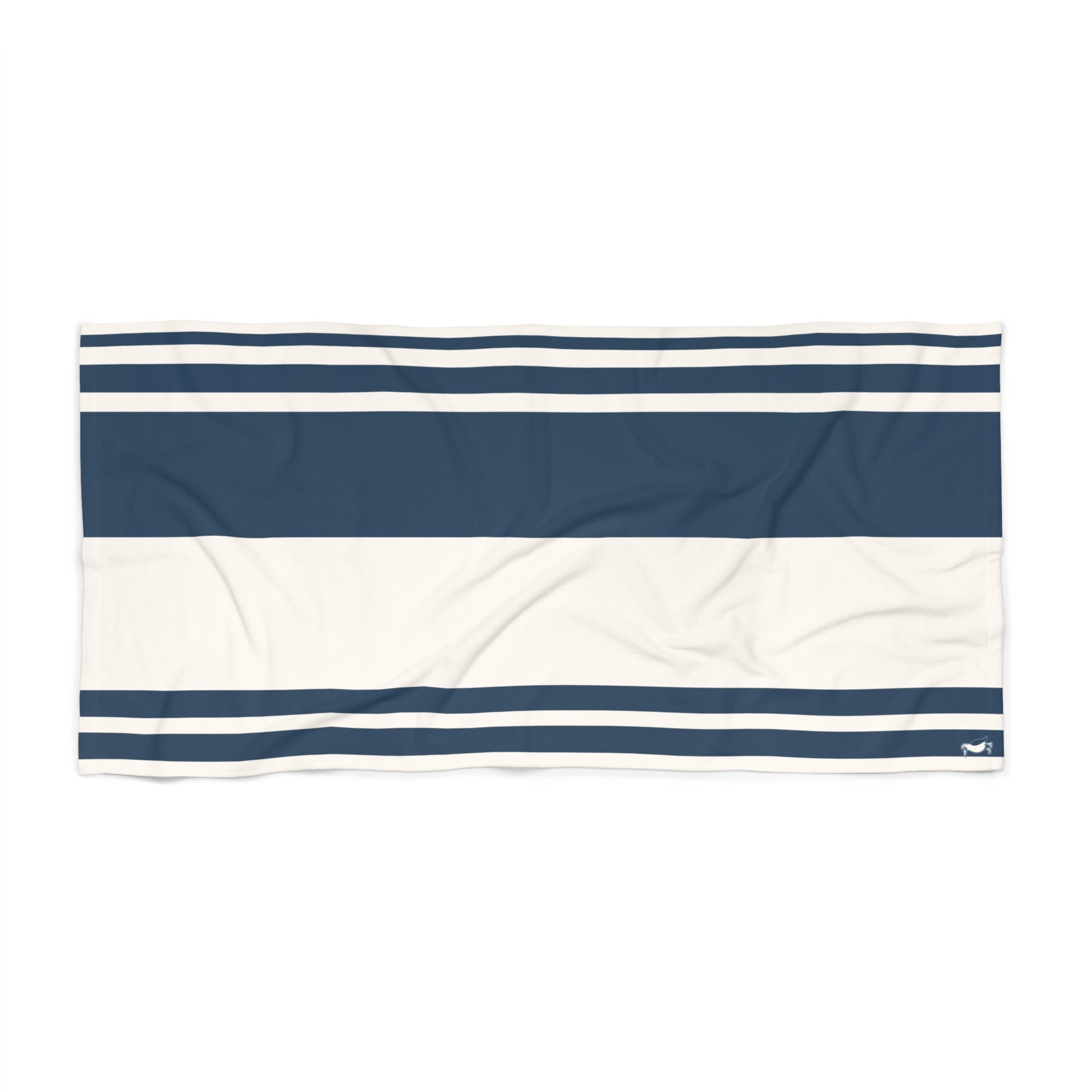 The Harbor Beach Towel - Navy + Ivory