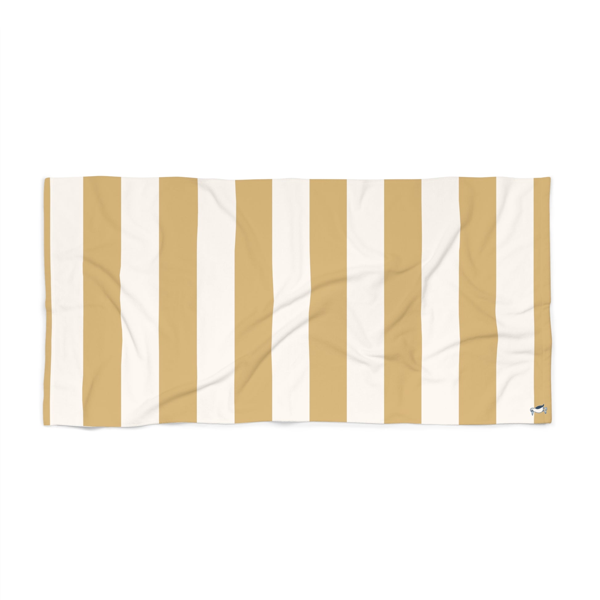 The Bayside Beach Towel - Golden Sands + Ivory Striped