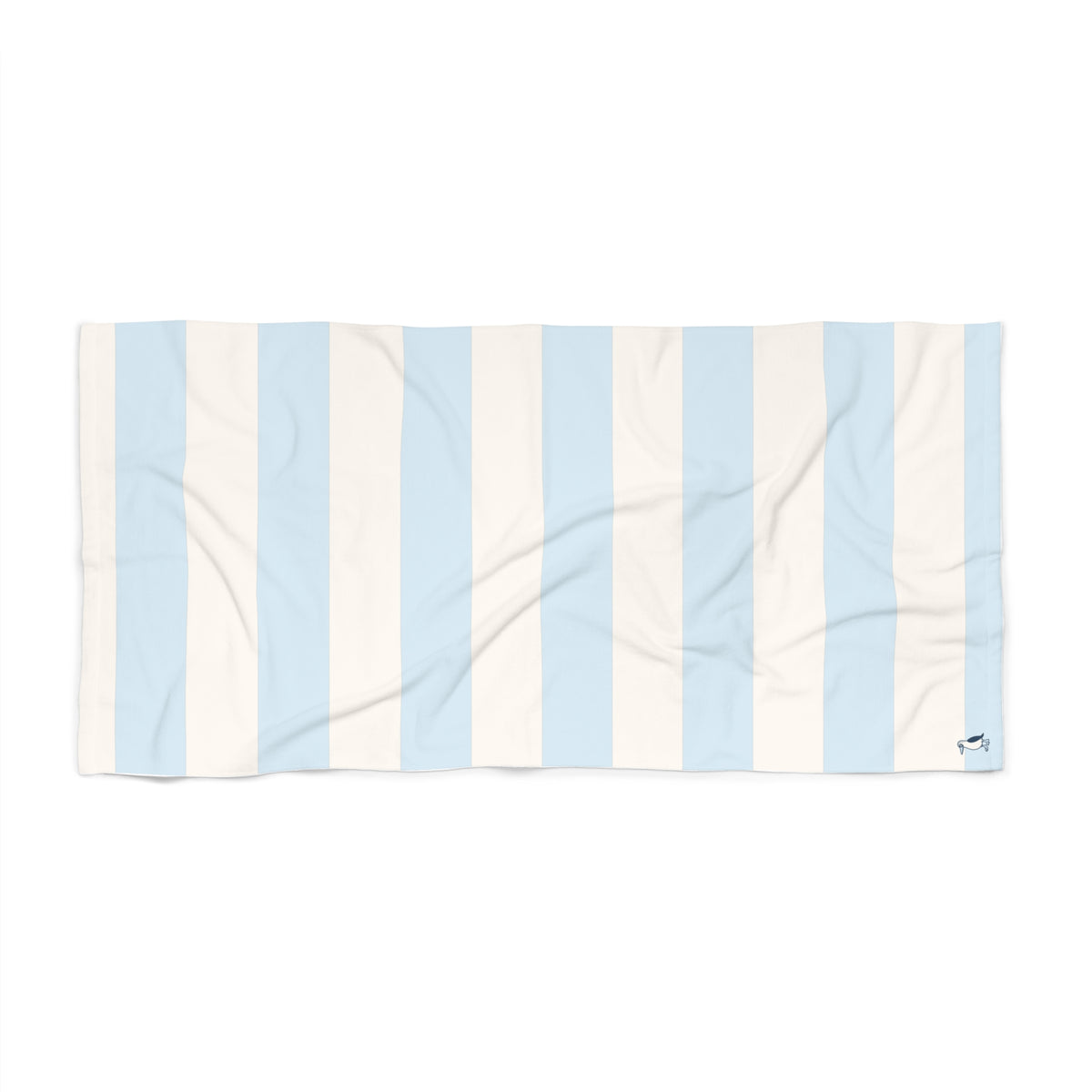 The Bayside Beach Towel - Baby Blue + Ivory Striped