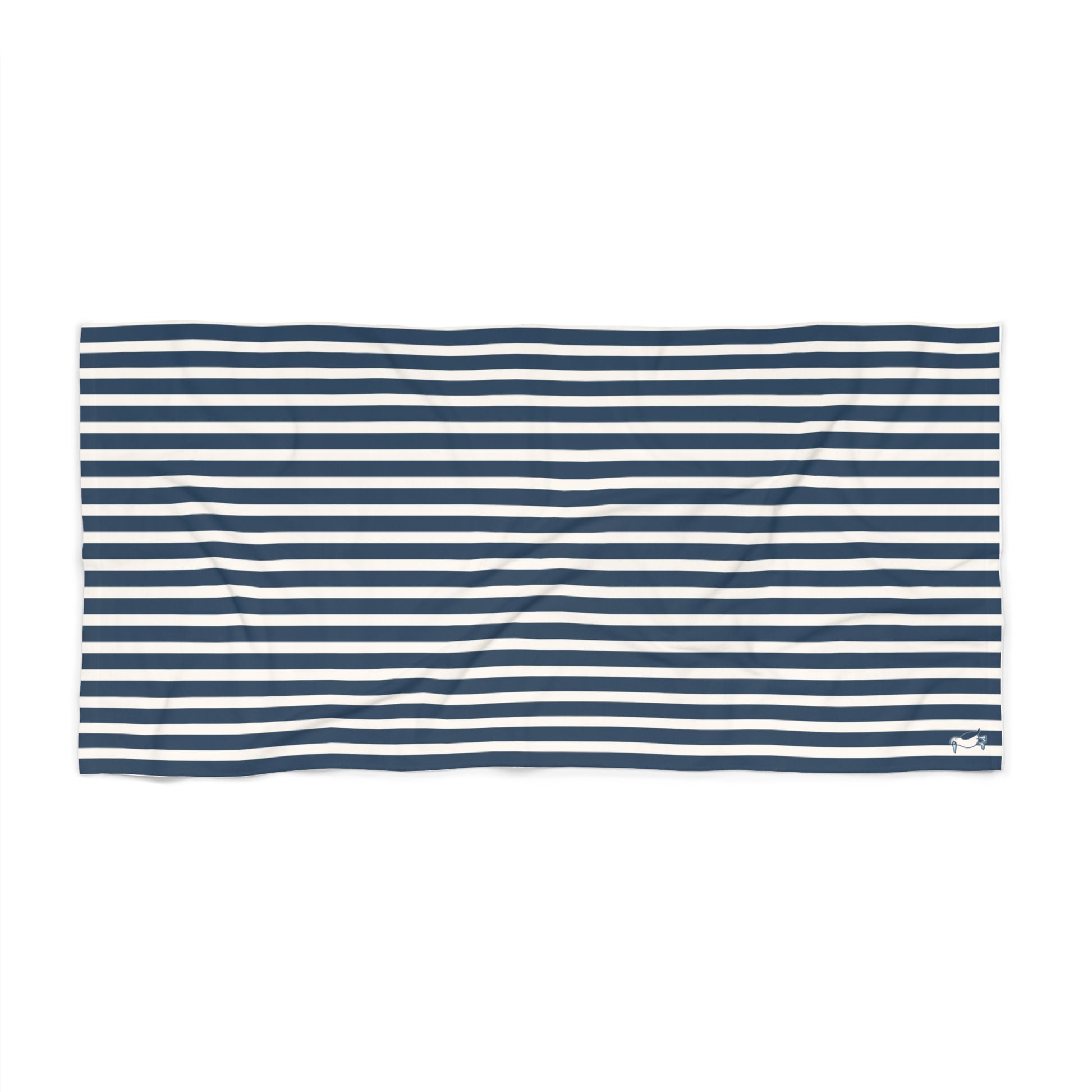 The Seabreeze Beach Towel - Navy + Ivory Striped