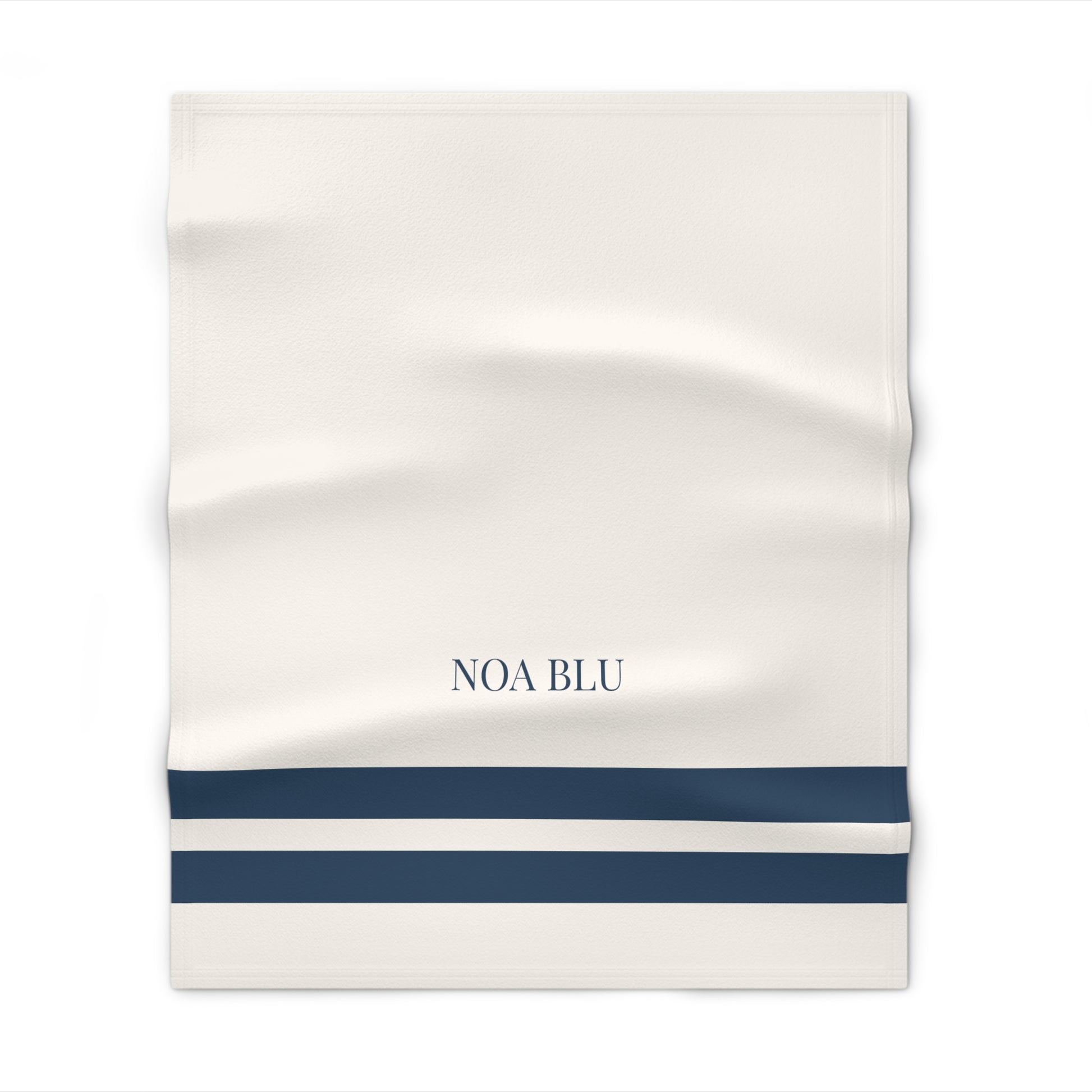 Lightweight Throw Blanket - Ivory + Navy