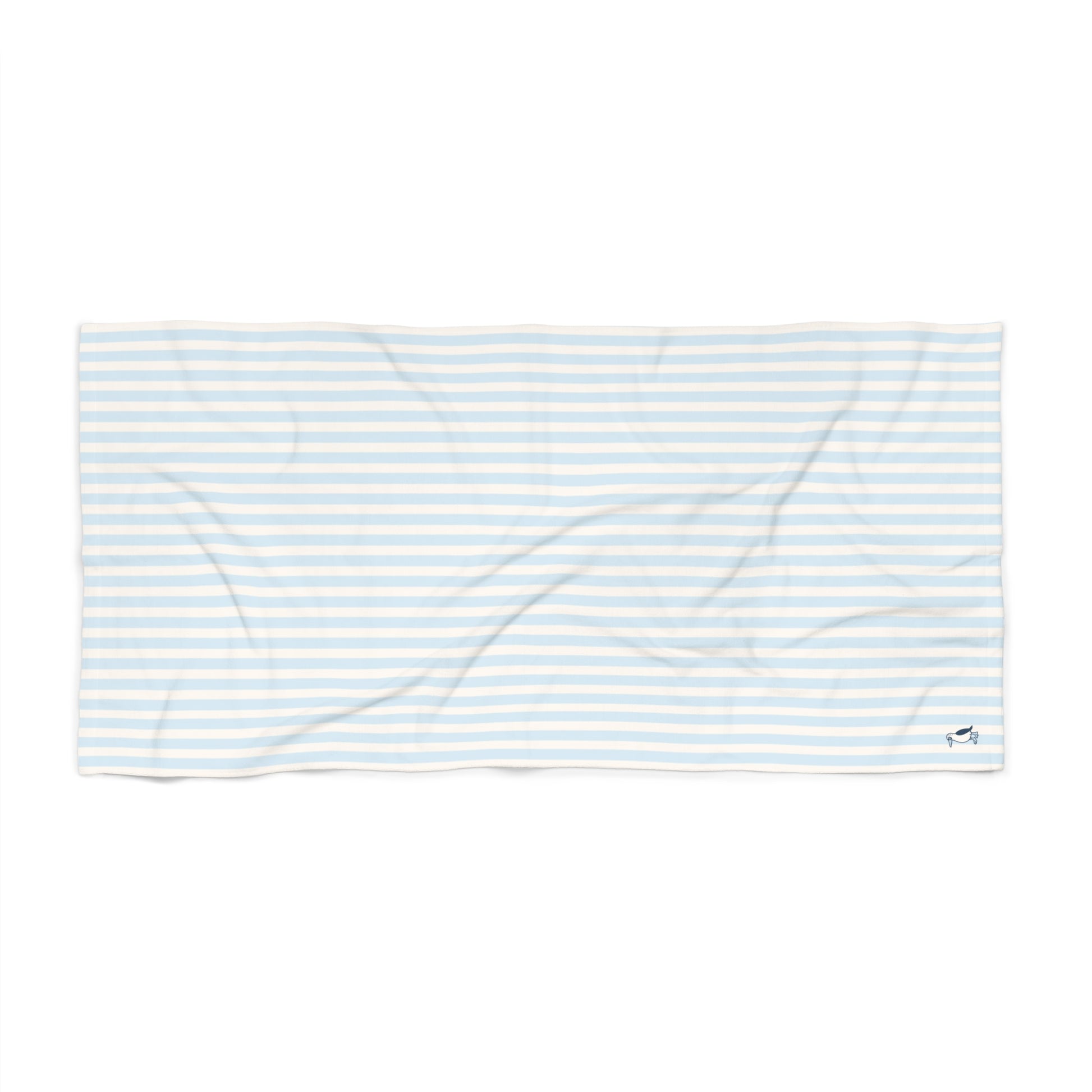 The Seabreeze Beach Towel - Baby Blue + Ivory Striped