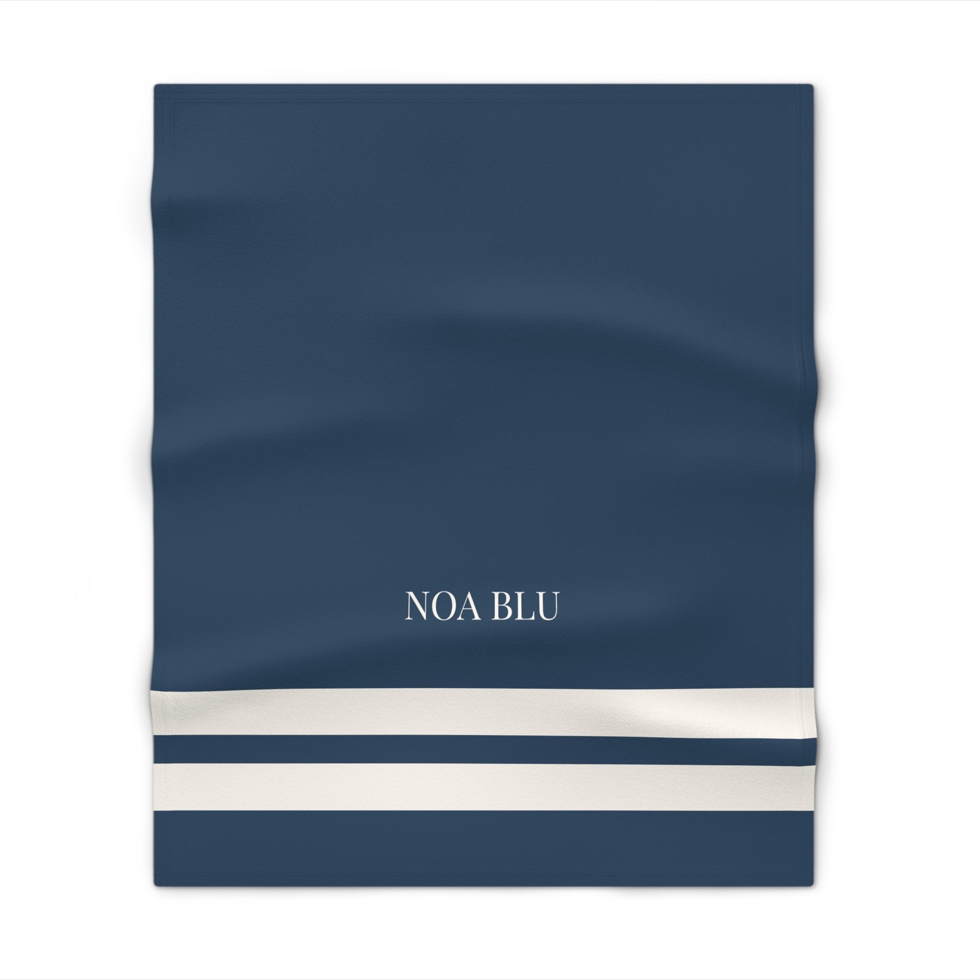 Lightweight Throw Blanket - Navy + Ivory